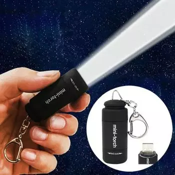 1 шт. мини-брелок карманный фонарик USB аккумуляторная светодиодная лампа Stonego фонарик лампа водонепроницаемый брелок свет чёрный