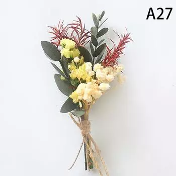 1 шт. Мини-букет из натуральных сухих цветов, бутоньерки для жениха, бутоньерки для подружек невесты, брошь для корсажа, рождественский свадебный декор A27