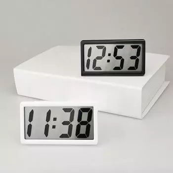 1 шт. Мини-цифровые настольные часы на батарейках с 12-часовым дисплеем, настольные часы с ЖК-дисплеем и 4 батареями AG10 чёрный