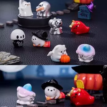 1 шт. Мини-фигурка призрака на Хэллоуин, украшения для автомобиля, микро-украшение для ландшафта, украшение для кукольного дома, декор для рабочего стола своими руками