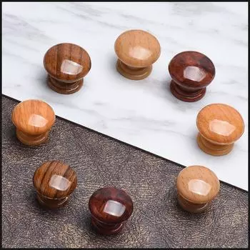 1 шт. Мини-грибная кухонная мебельная фурнитура деревянные ручки для шкафа круглые ручки для дверей