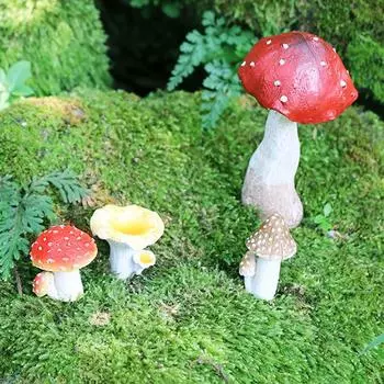 1 шт. Мини-грибные поделки своими руками, подарок для волшебного сада, террариумные фигурки, украшение для кукольного домика, украшение для сада из смолы