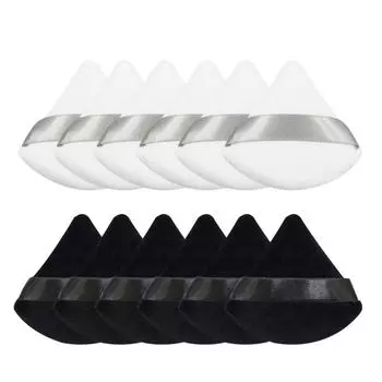 1 шт. Мини-хлопковые мягкие черные белые треугольные бархатные косметические пуховки для макияжа, спонж для сухого макияжа, инструменты для макияжа лица, косметический инструмент коричневый