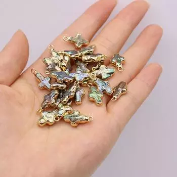 1 шт., мини-крестик, золотистый обернутый край, искусственный жемчуг, подвески для самостоятельного изготовления ожерелья для женщин и мужчин, брелок для ключей, украшения, аксессуары для изготовления ювелирных изделий 1Pc/1.70.9cm