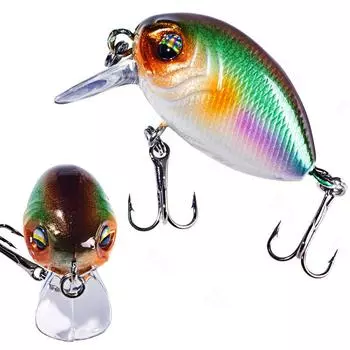 1 шт., мини-кривошипная приманка, рыболовные приманки, искусственная жесткая приманка с верхом воды, гольян, свимбейт, воблеры, набор приманок для ловли карпа зелёный