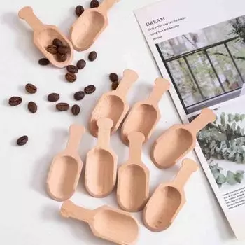 1 шт. Мини-лопатка для удобрений, ложка для соли для ванны, деревянные ложки для чая, маленькая деревянная ложка 3.1*8cm