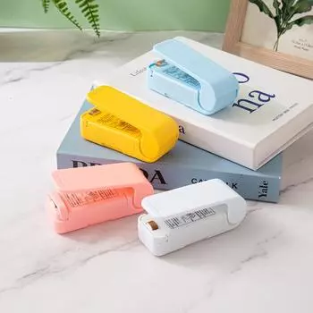 1 шт. Мини-машина для запечатывания пакетов с подогревом, ручная машина для вакуумной упаковки закусок, пластиковая упаковка, влагостойкие инструменты для хранения белый