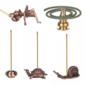1 шт. Мини-медная палочка для благовоний, держатель для благовоний, улавливатель пепла, традиционные формы, разнообразные узоры, буддийские гаджеты, домашний декор