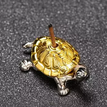 1 шт. Мини металлическая палочка для благовоний в форме черепахи для медитации, держатель для палочки из сандалового дерева, забавные держатели для благовоний в виде животных, домашний декор золотой