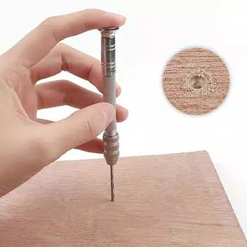 1 шт. Мини-микро алюминиевая ручная дрель с быстрозажимным патроном +10 спиральных сверл, Y103 серебряный