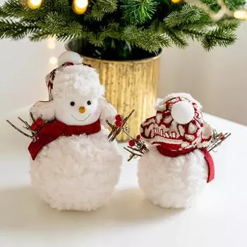 1 шт. Мини милые креативные рождественские украшения круглая шляпа снеговики кукла настольный домашний декор S
