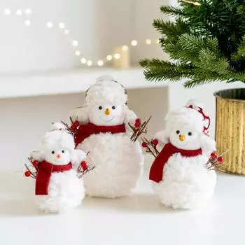 1 шт. Мини милые креативные рождественские украшения круглая шляпа снеговики кукла настольный домашний декор S