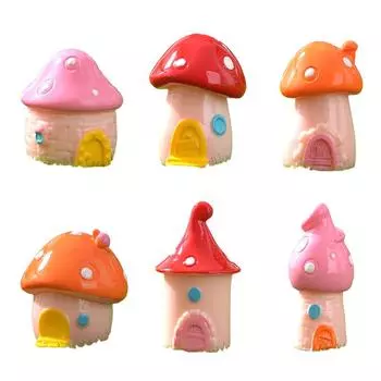1 шт. Мини милый грибной домик украшение фигурка микро ландшафтное украшение кукольный домик миниатюрная игрушка 2.7*1.8cm