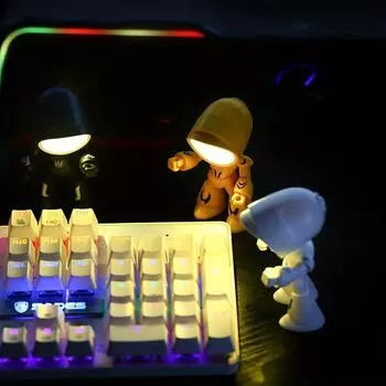 1 шт. Мини-ночник, ночник «Одинокий робот», светодиодный светильник в виде милого мультяшного робота, настольный светильник-компаньон, подарки на Хэллоуин, Рождество, День благодарения чёрный