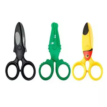 1 шт., мини-ножницы с героями мультфильмов, пластиковые детские ножницы для детского сада, ручные безопасные детские ножницы с круглой головкой чёрный