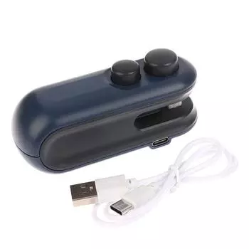 1 шт. Мини-перезаряжаемая машина для запечатывания ручного давления, устройство для термосваривания пластиковых пакетов для закусок, бытовой портативный упаковщик пищевых пакетов белый