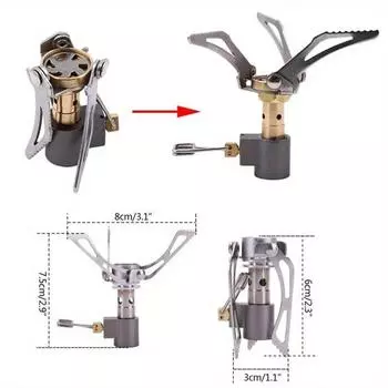 1 шт. Мини-походные плиты Складная уличная газовая плита Портативная печь для приготовления пищи Пикник Раздельные плиты Горелки 1pc белый