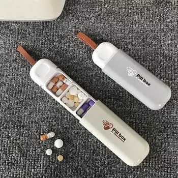 1 шт., мини-портативная коробка для хранения лекарств, коробка для лекарств, портативная коробка для таблеток, упаковка для таблеток, коробка для таблеток серый