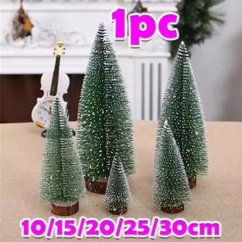 1 шт., мини-рождественская елка, искусственный снег, имитация морозной сосны, настольная декоративная поставка, рождественские украшения, украшение 10cm