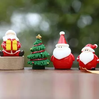 1 шт. Мини-рождественское украшение, рождественские фигурки оленей, декор для сада, снежный ландшафт, модель, украшения, миниатюры из смолы A2