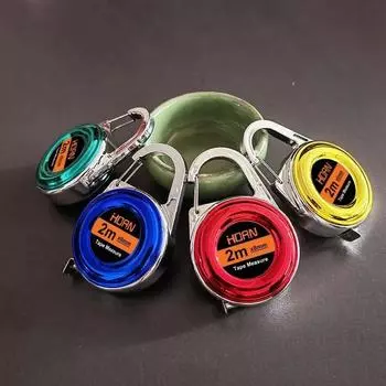 1 шт. Мини-рулетка для ключей 2 м, стальная рулетка, тонкая маленькая стальная линейка, многоцелевая стальная рулетка, подарочная линейка 2m