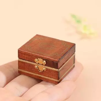 1 шт. Мини-шкатулка для украшений, модель кукольного домика, миниатюры, детские миниатюры для самостоятельного изготовления кукол 0