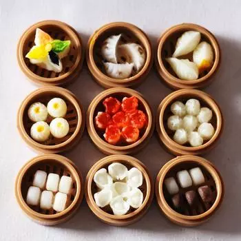 1 шт. Мини-симуляция китайской традиционной еды на пару, смоляная миниатюра, приготовленная на пару, фаршированная булочка, пельмени, еда, микро-ландшафтное украшение