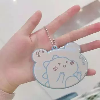 1 шт. Мини складная зеркальная щетка для волос, милый мультяшный медведь, расческа для волос, маленькая портативная детская девчачья принадлежность для волос, инструмент для макияжа Onesize