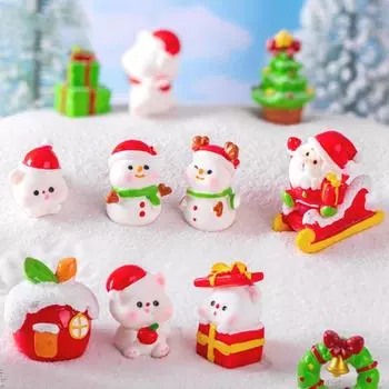 1 шт. Мини смоляной рождественский Санта-Клаус, снеговик, украшение, микропейзаж, рождественские украшения, украшение для домашнего рабочего стола, парковый декор