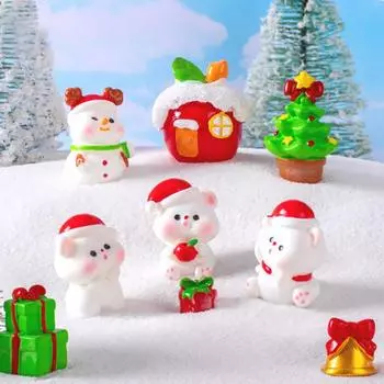 1 шт. Мини смоляной рождественский Санта-Клаус, снеговик, украшение, микропейзаж, рождественские украшения, украшение для домашнего рабочего стола, парковый декор