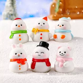 1 шт. Мини-смоляные фигурки снеговика на Рождество, микроландшафтные фигурки, кукольный домик, украшения для дома, статуэтка снеговика для сада фей A1
