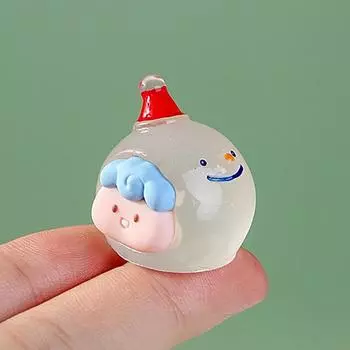 1 шт. Мини светящаяся 3D милая рождественская кукла статуя микро ландшафтное украшение приборная панель автомобиля украшения для дома аксессуары из смолы