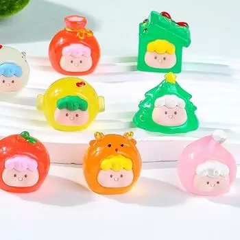 1 шт. Мини светящаяся 3D милая рождественская кукла статуя микро ландшафтное украшение приборная панель автомобиля украшения для дома аксессуары из смолы A1