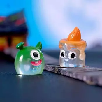 1 шт. мини светящиеся микроукрашения на Хэллоуин, флуоресцентные животные, суккулентные растения, украшения в горшках, аксессуары для микропейзажа A3