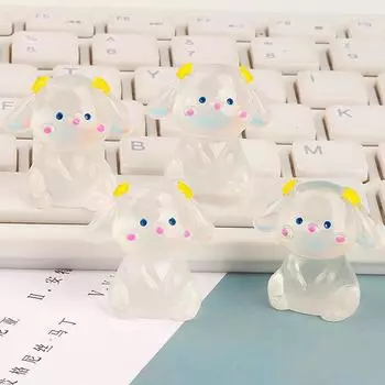 1 шт. Мини светящийся большой ухо мультфильм кролик микро ландшафтное украшение приборная панель автомобиля украшения для дома и сада