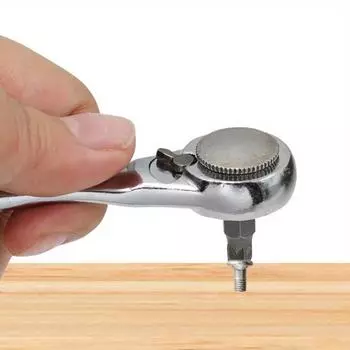 1 шт. Мини-трещотка 1/4 Головка Двунаправленная Вперед и Назад Быстрая Отвертка Крестовая Многофункциональный Набор-Интерфейс 1pc серебряный