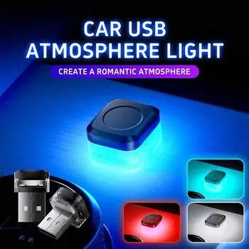 1 шт. Мини USB светодиодный автомобильный светильник, автомобильный интерьерный атмосферный свет, аварийные лампы, автомобильные красочные декоративные лампы, автомобильные аксессуары