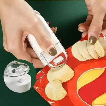 1 шт. мини-вакуумный упаковщик, термоупаковщик и резак 2 в 1 портативный термовакуумный упаковщик для хранения пластиковых пакетов, еда, закуски, печенье, свежие кухонные принадлежности синий