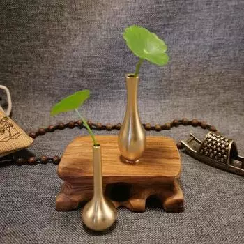 1 шт. Мини-ваза из чистой меди, золотая декоративная ваза для гостиной, антикварная ваза, уникальная ваза, китайское маленькое украшение, ремесла, тафель, украшения