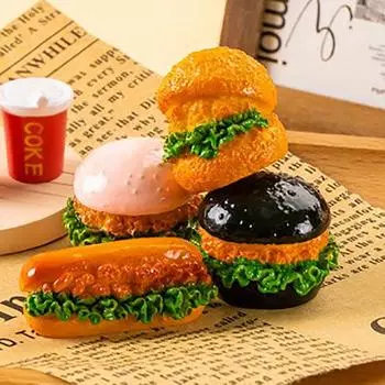 1 шт. миниатюрная смоляная еда, игра, мини-бургер, кухня, сцена, имитация, креативные аксессуары для кукол, украшение, кукольный домик, гамбургер A4