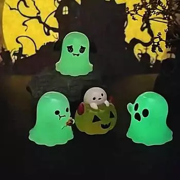 1 шт. Миниатюрная светящаяся фигурка на Хэллоуин из микропейзажа, миниатюрная фигурка из смолы, мини-сад фей, светящиеся в темноте украшения D