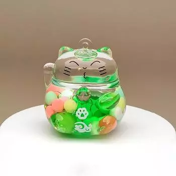 1 шт. Миниатюрные фигурки кота из мультфильма из смолы, 3D, маленький орнамент, микропейзаж, сделай сам, кукольный домик, украшение для сада, подарок зелёный