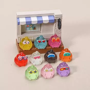 1 шт. Миниатюрные мультяшные очки из смолы Баба, светящиеся миниатюрные милые очки Баба, фигурки оптом для украшения сада, ландшафта, дома onesize