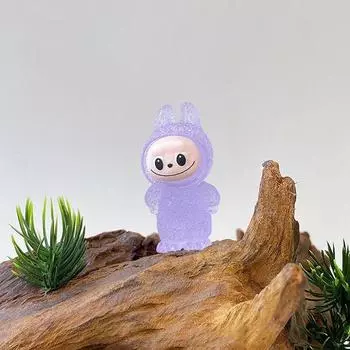 1 шт. Миниатюрные светящиеся фигурки из смолы в виде мультяшного Лабубу, милые трехмерные фигурки оптом для украшения сада и ландшафта дома