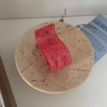 1 шт. минималистичная линейная заколка для волос с мраморным узором в стиле old money, подходит для прически «полупучок» и для затылка.