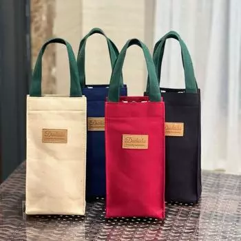 1 шт. Минималистская холщовая ручная студенческая сумка для стакана с водой, термочехол для стакана, сумка для зонта, нулевой кошелек, сумка для мамы чёрный