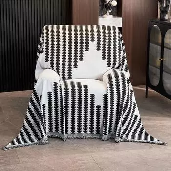 1 шт. минималистского шениллового чехла для дивана, устойчивой к царапинам от кошек, в вертикальную полоску, подходит для спальни, выкл. 130x180cm