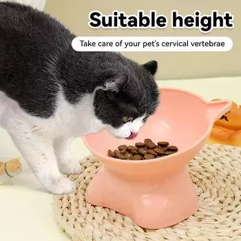1 шт. миска для домашних животных в скандинавском стиле с кросс-бордером, защищающая шею и позвоночник, на коленях, высокая, пластиковая, бинауральная, для кошек и собак, волна зелёный