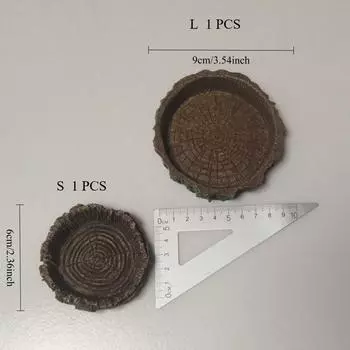 1 шт. Миска для еды и воды для рептилий в форме пня, из смолы, декор для террариума, для ящериц, змей, маленьких или больших размеров Diameter 6CM