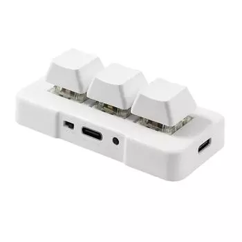 1 шт. MK321BT 3-клавишная мини-клавиатура с механическим синим переключателем USB+BT двухрежимная клавиатура для офиса, игровая мультимедийная клавиатура белый